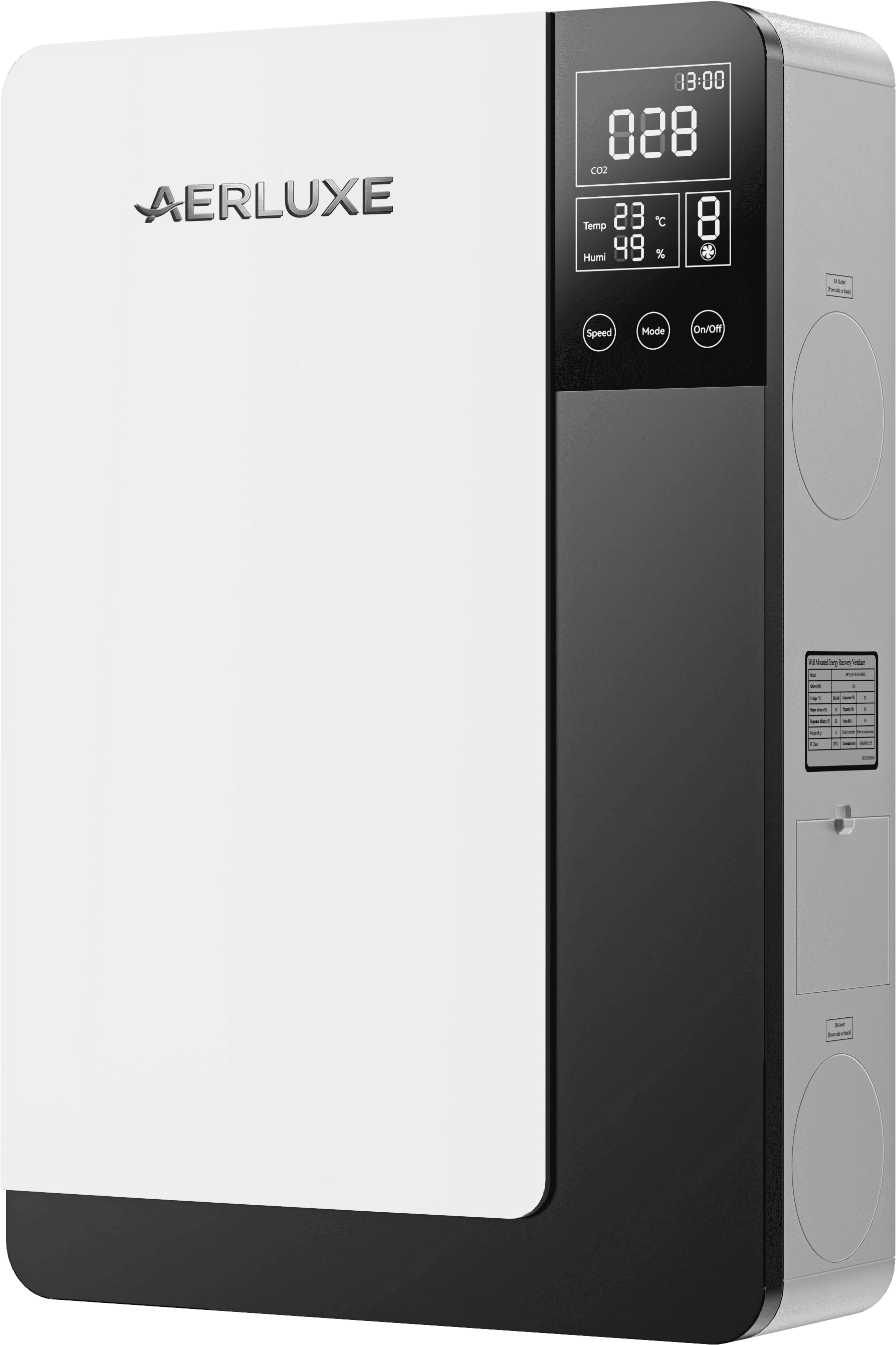 Máy cấp khí tươi thu hồi nhiệt gắn tường Aerluxe model Purify 150S